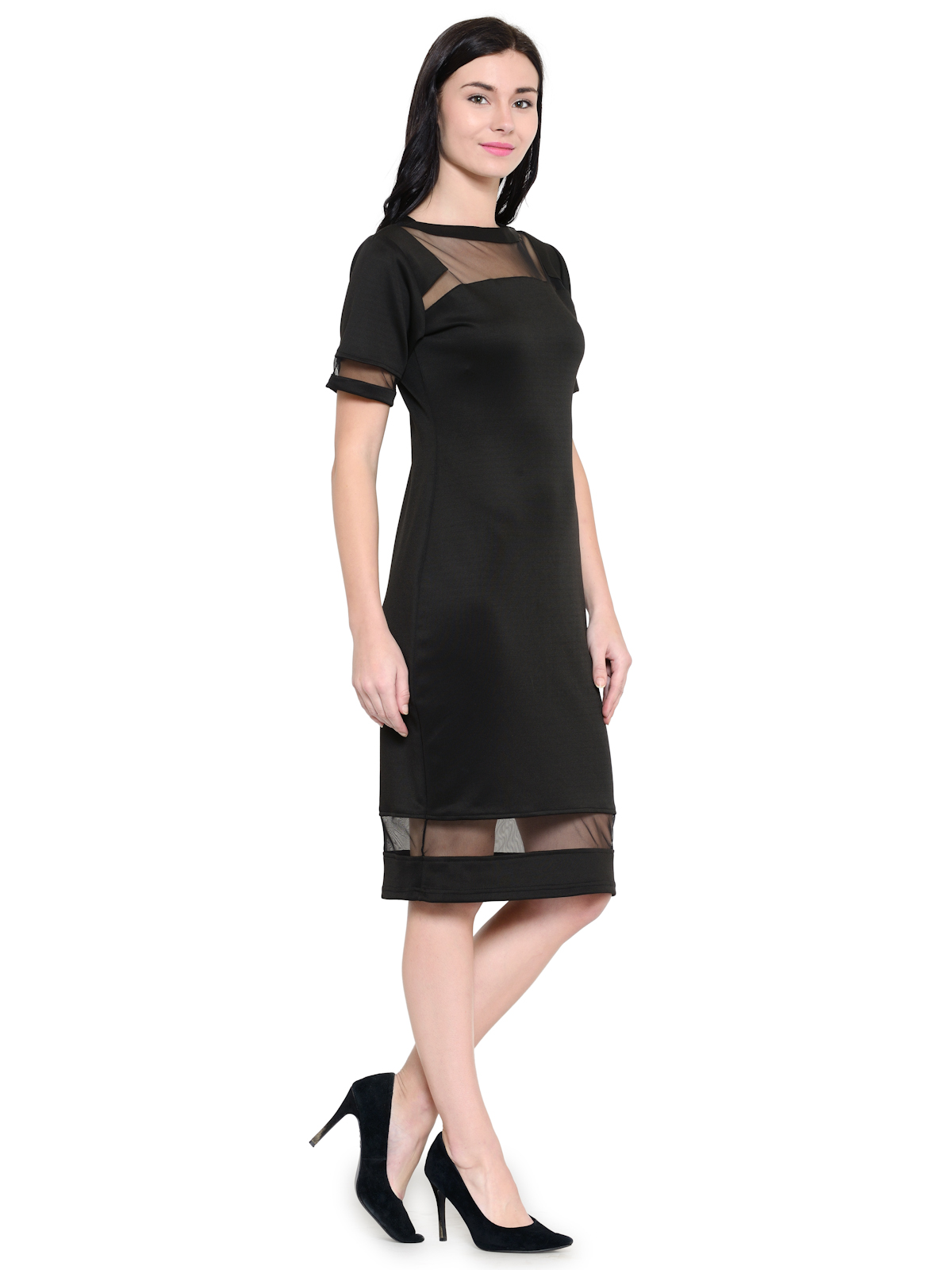 Fool Me Once Black Midi Dress